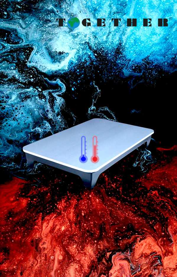 Kalt Warm Platte auf Hintergrund mit Feuer und Eis Dekobild